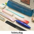 thumbnail image 5 of Estuche de cuero FloreceBien, estuche de cuero hecho a mano con cremallera, estuche de almacenamiento de papelería de gran capacidad, azul, 5 of 5