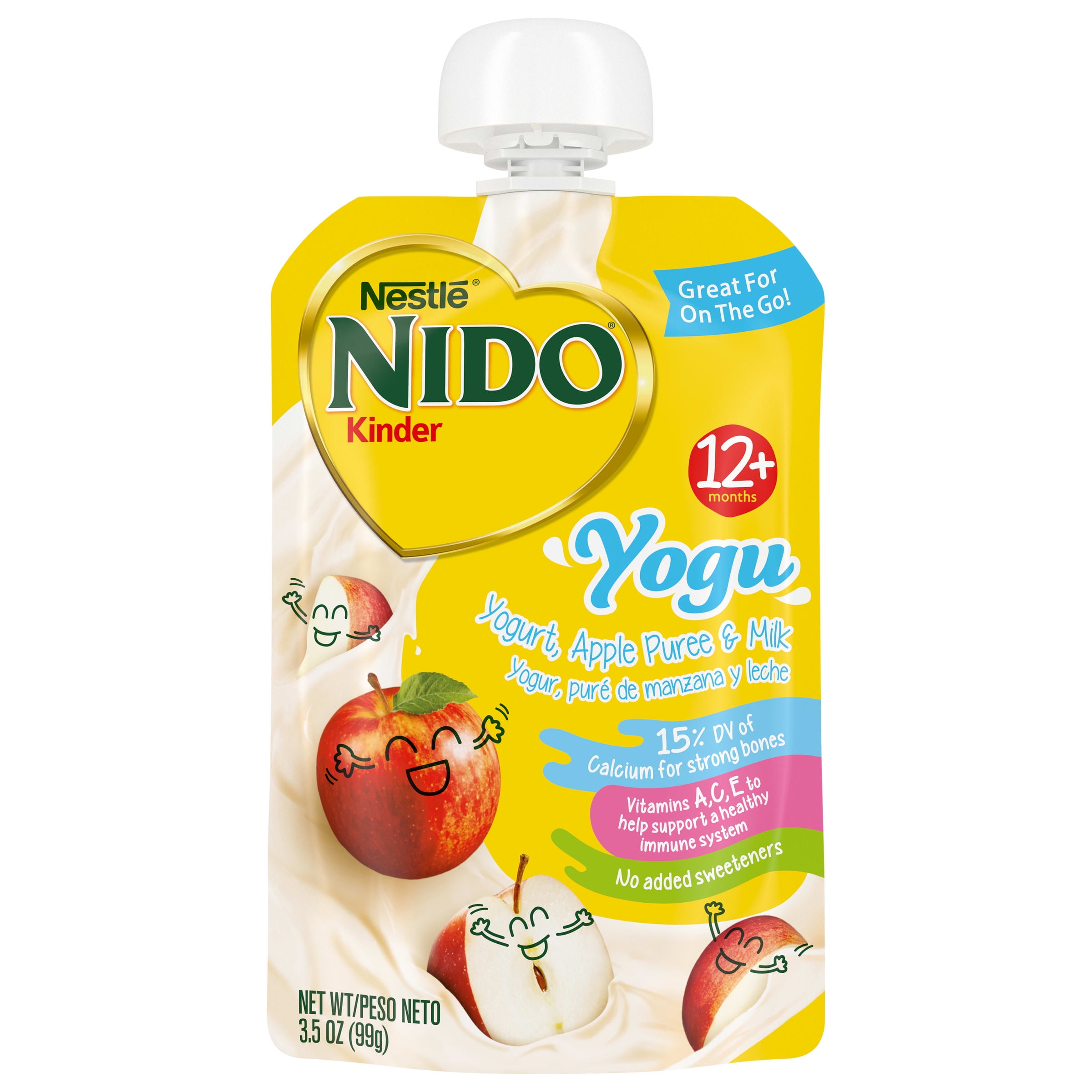 NIDO Yogu Pouch, Apple and Yogurt, 3.5 oz Pouch (12 Pack)