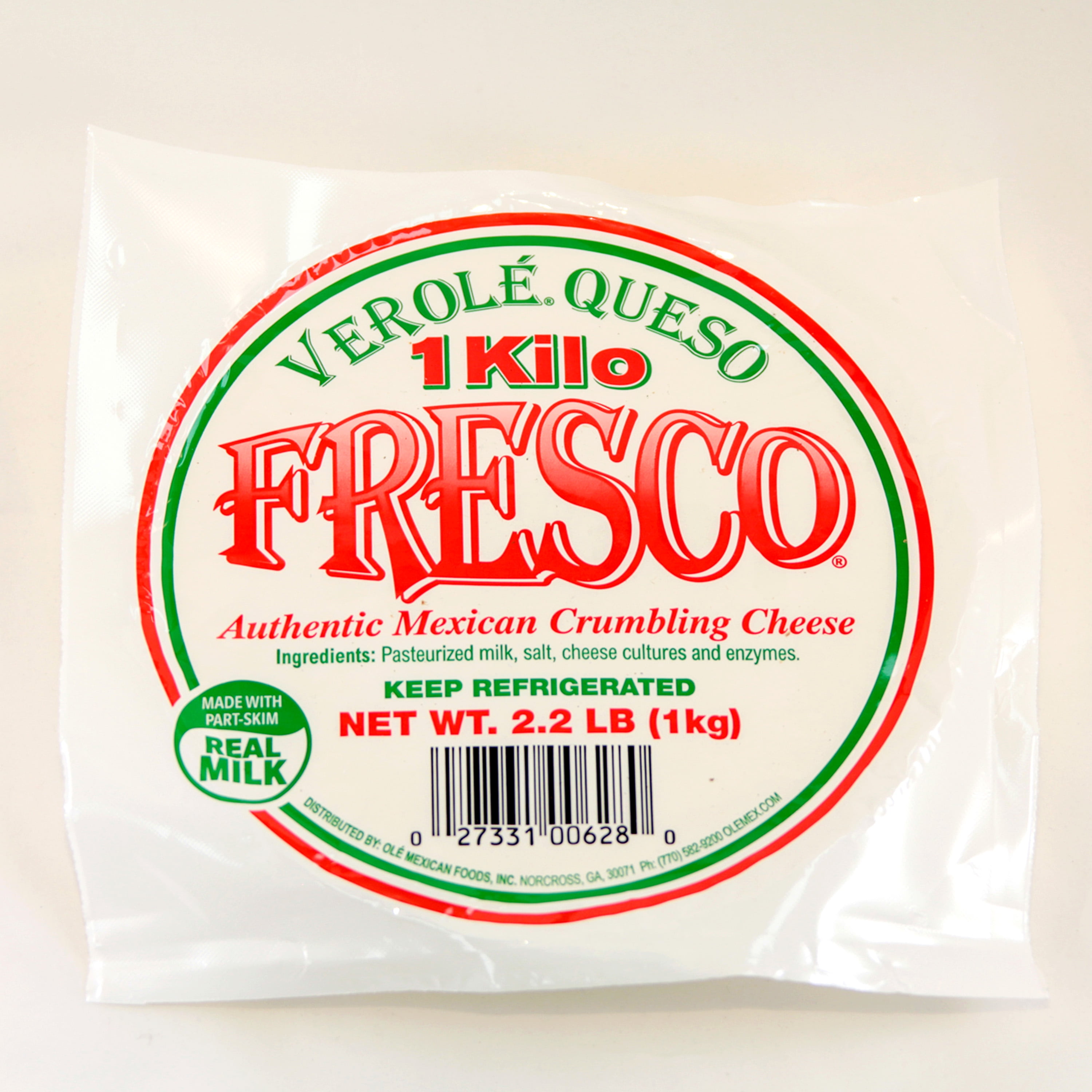 Verole Queso Fresco Authentic Mexican Crumbling Cheese, 2.2 lb