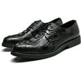 thumbnail image 4 of Men's Alligator Print Leather Lace Up Oxford Shoes Classic Modern Formal Dress Shoes Wedding Shoes, 4 of 10