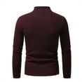 thumbnail image 4 of JUUYY Men's Mock Neck Sweater Ribbed Slim Fit Long Sleeve Turtleneck Pullover Solid Color Winter m Sweater Wine XL, 4 of 6