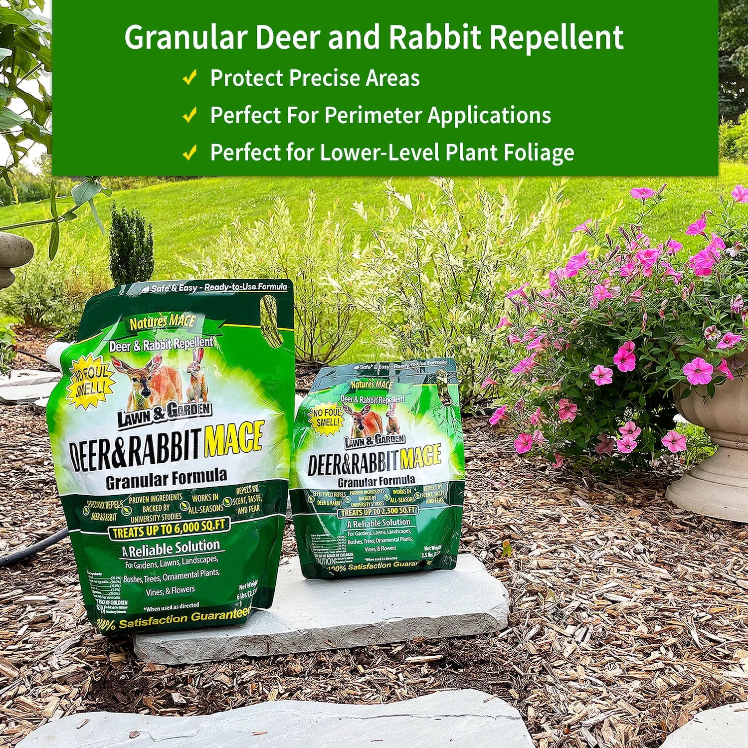 Nature's Mace Granular Deer and Rabbit Repellent, 25 lb. Bag, Covers 25,000 Sq.ft.