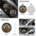 thumbnail image 5 of Renewold Wolf Moon Sunflower Car Seat Covers Full Set 12 Pieces, with Steering Wheel Cover Seat Belt Covers Armrest Pad Handbrake Cover Gear Shift Cover Handbrake Cover Cup Coaster Universal, 5 of 7