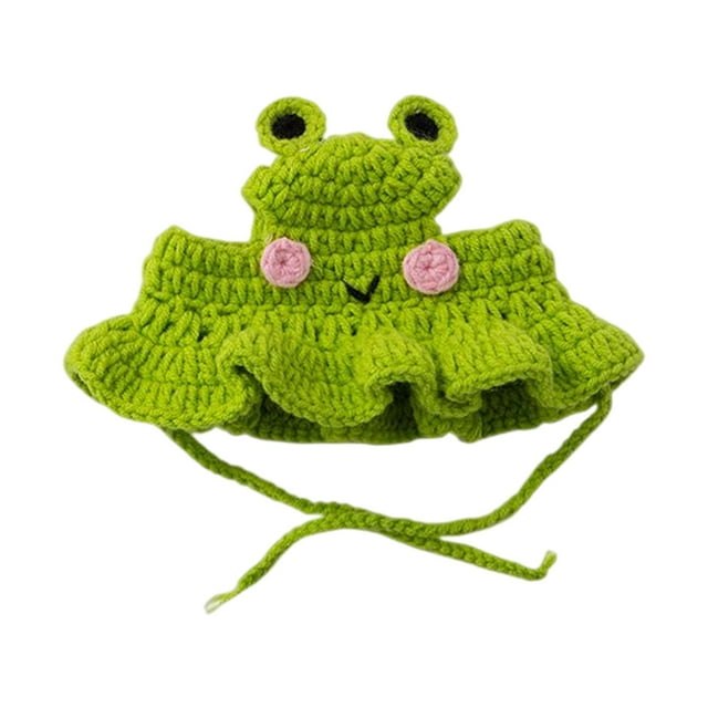 Gorro de gato tejido a mano, gorro bonito de dibujos animados para disfraz Verde Yuyangstore Gorro de gato de punto