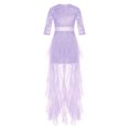 thumbnail image 3 of YONGHS Robe de Demoiselle d'Honneur Sans Manches en Dentelle à Sequins pour Filles Robe de Mariage Robe de Bal pour Enfants Violet Clair 14, 3 of 5