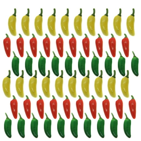 

NUOLUX 60pcs Colorful Simulation Peppers Bubble Peppers Mini Fruits and Vegetables Accessories (Random Color)