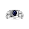 thumbnail image 1 of RYLOS Men's Rings Sterling Silver Rings Designer Weave Band 7X5MM Oval Gemstone &  Diamond Ring Sapphire September Birthstone Rings For Men Size 11, 1 of 6