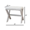 thumbnail image 4 of 20" Chic Biege Polyester Vanity Stool with Nailhead Trim, Set of 2, 4 of 7