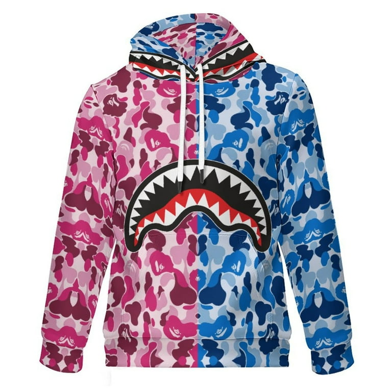 Bape hoodie blue and pink hotsell