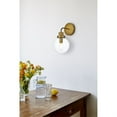 thumbnail image 2 of Hanson 1 light bath sconce in brass with clear shade, 2 of 3