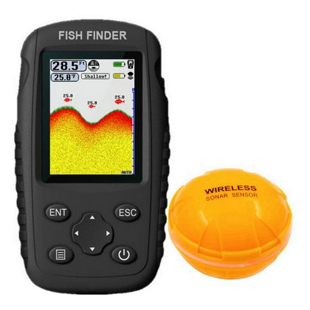 Best Portable Handheld Fish Finder Portable Fishing Kayak Fishfinder Fish  Depth Finder Fishing Gear with Sonar Transducer and LCD Display