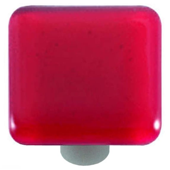 Hot Knobs HK1001-KA Light Pink Square Glass Cabinet Knob - Aluminum Post