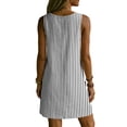 thumbnail image 5 of Levmjia Women's Summer Sleeveless Striped Dress V Neck Casual Loose Fit Shift Dress with Pockets Cute A Line Summer Dress Beach Vacation Daily Wear, 5 of 7