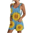 thumbnail image 2 of Tejiojio Labor Day Clearance,Women's Summer Comfortable Casual Suspender Printing Shorts Pocket Jumpsuit Shorts, 2 of 5