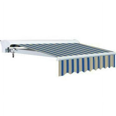 Advaning Luxury Series 12x10 ft. Manual Retractable Sunshade Awning - Ocean Blue