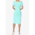 thumbnail image 2 of TheMogan Robe Midi Moulante en Jersey de Coton Extensible à Manches Courtes pour Femmes, 2 of 6
