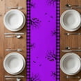 thumbnail image 6 of Halloween Purple Table Runner - 120 Inch Long, Kitchen Dining Table Runner Dresser Scarves, Cartoon Castle Bat Plaid Moon Black Farmhouse Decor for Coffee Tables Wedding Party Banquet, 6 of 8