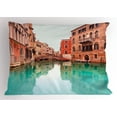 thumbnail image 1 of Venice Pillow Sham Water Canal and Bridge Typical Venetian Architecture Buildings and a Boat, Decorative Standard Queen Size Printed Pillowcase, 30 X 20 Inches, Turquoise Cinnamon, by Ambesonne, 1 of 2