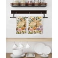 thumbnail image 3 of Easter Bunny Kitchen Dish Towels for Drying Dishes Set of 4, Spring Floral Vintage Botanical Rabbits Beige Waffle Weave Microfiber Hand Tea Bathroom Towels Quick Dry & Absorbent Towel 15.7x23.6, 3 of 7