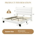 thumbnail image 6 of Sha Cerlin Queen Size Platform Bed Frame with Upholstered Velvet Headboard, White, 6 of 8