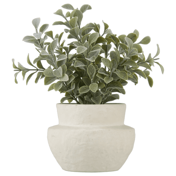Bouclair Off White Eucalyptus Leaf Potted Plant 8.7 X 10.1 in (22.1 X 25.65 cm)