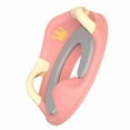 thumbnail image 4 of Asiento de entrenamiento para ir al baño para niños, cojín suave de PU, a prueba de salpicaduras, base estable, asiento de inodoro antideslizante con asas, color rosa, 4 of 12