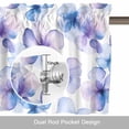 thumbnail image 6 of Blue Purple Valance Curtain Flowers Pansy Watercolor Gradient Plant Petals Window Valances Rod Pocket Short Curtains Window Treatments for Kitchen Bedroom Bathroom Laundry 56" x 16", 6 of 9