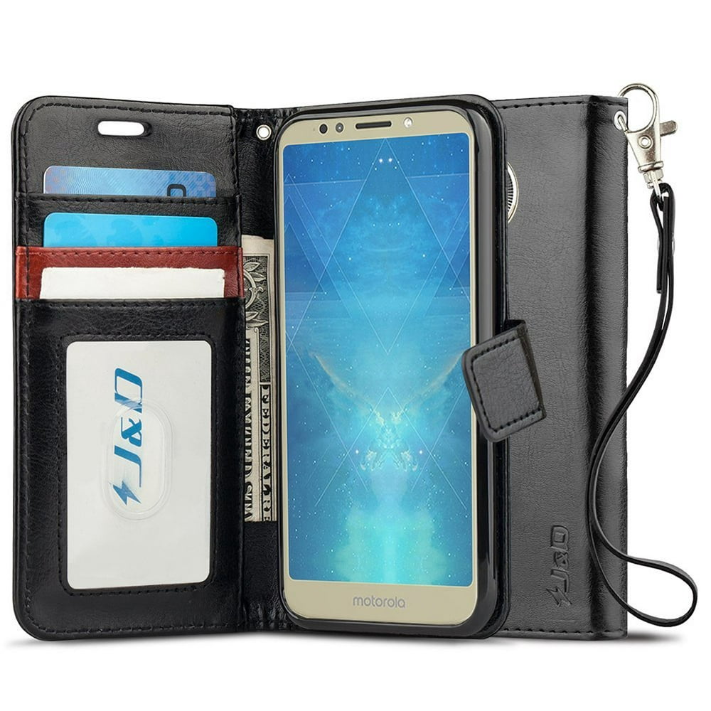 J&D Moto E5 Plus Case, [RFID Blocking Wallet] [Slim Fit