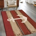 thumbnail image 2 of Anchor Area Rugs 4x6 ft Vintage Brown Red Wood Board Nautical Washable Rug Non Slip Indoor Carpet Absorbent Floor Mat for Living Room Bedroom Dining Room, 2 of 9