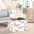 thumbnail image 3 of Yayeee Collapsible Cube Storage Bin with Lid Fabric Closet Decorative Basket with Handles, Colorful Butterflies, 3 of 7
