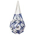 thumbnail image 1 of Bolsa de malla para baloncesto, fútbol, fútbol americano, malla de almacenamiento, soporte para pelotas deportivas, bolsa de transporte de nailon, azul y blanco, 1 of 3