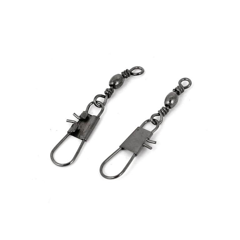 Unique Bargains 14# Fishing Tackle Metal Line to Hook Clip Connector Swivel  12 Pcs 