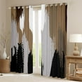 thumbnail image 2 of Feelyou Modern Abstract Art Blackout Curtains Set of 2 (52x84 Each), Black Brown Gray Window Curtains, Geometric Graffiti Stripe Curtains and Drapes, 2 of 6