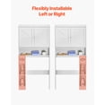 thumbnail image 6 of VEVOR Over The Toilet Storage Cabinet, 67.44 in Height Bathroom Storage Organizer with Double Door and Adjustable Shelf, Bathroom Space Saver Organizer Above Toilet with Open Shelf, White, 6 of 9