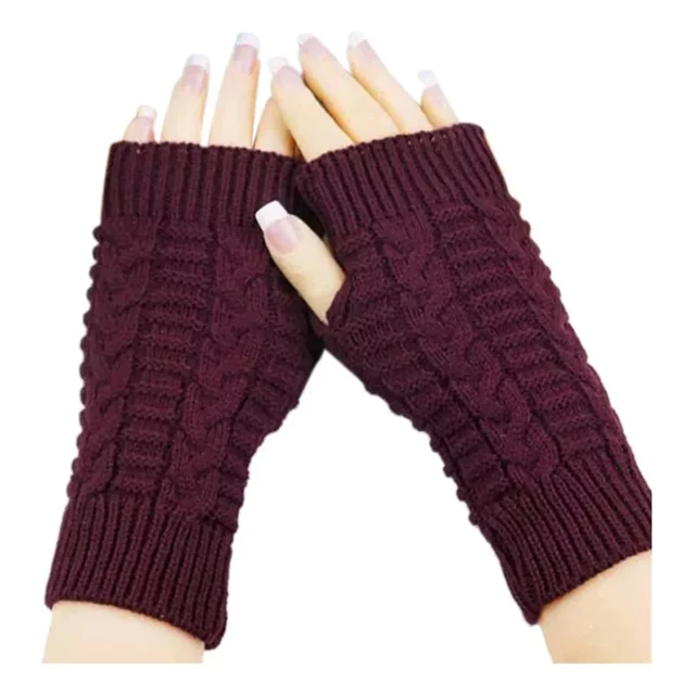 Guantes Sin Dedo Punto Tejidos Calidos Lana Mitones Tejidos