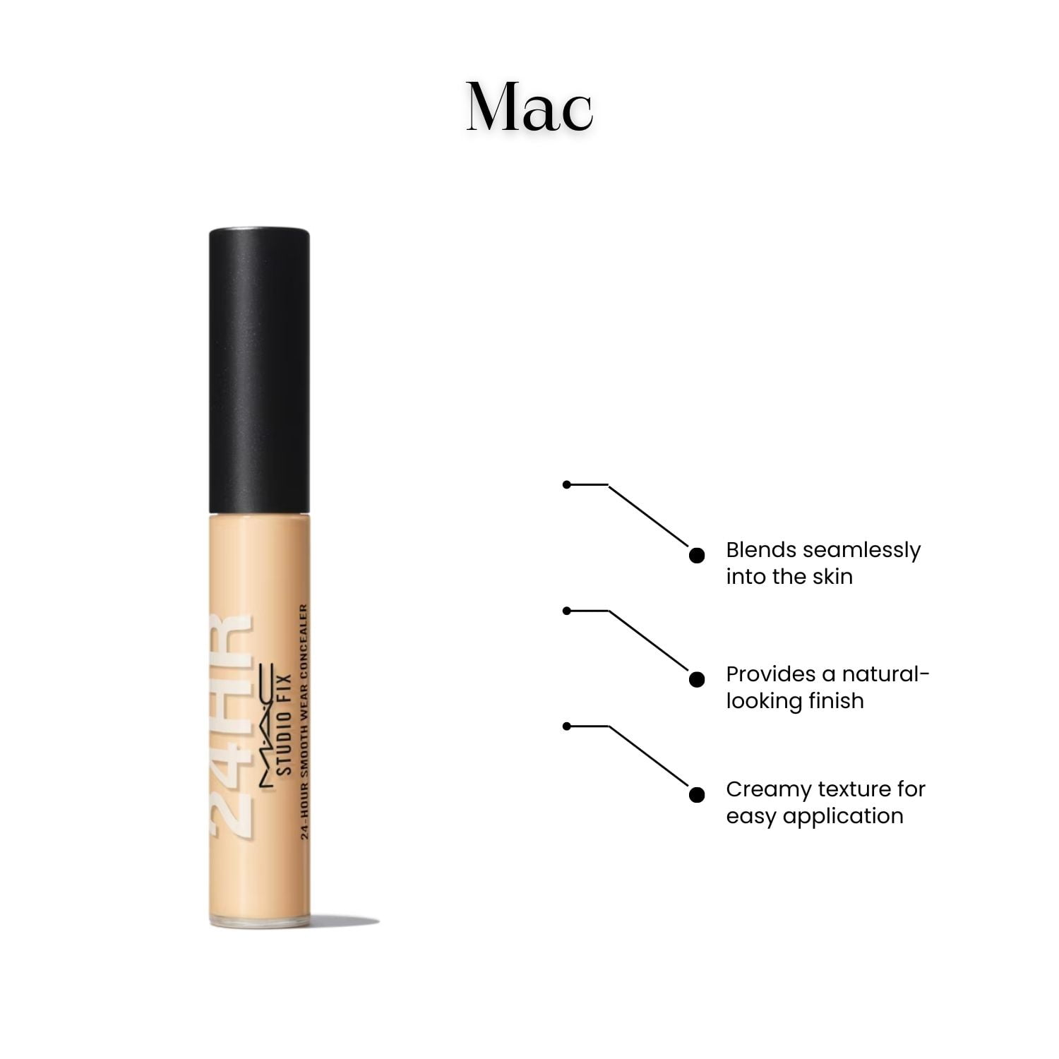 Mac Studio Fix 24 Hour Smooth Wear Concealer - No. NC25 Light Beige with Golden Peach Undertone 0.24 oz