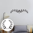 thumbnail image 3 of Set of 3 Ties Iron Leaf Wall Mounted Ornament 30x8cm Black, 3 of 8