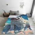 thumbnail image 5 of Cauagu Starry Sky Cloud Bulldog Pattern Flannel Bed Blankets,Fleece Blanket Comfortable Air Conditioning Blanket for Sofa Bed Travel Couch & Living Room -50"x40", 5 of 8