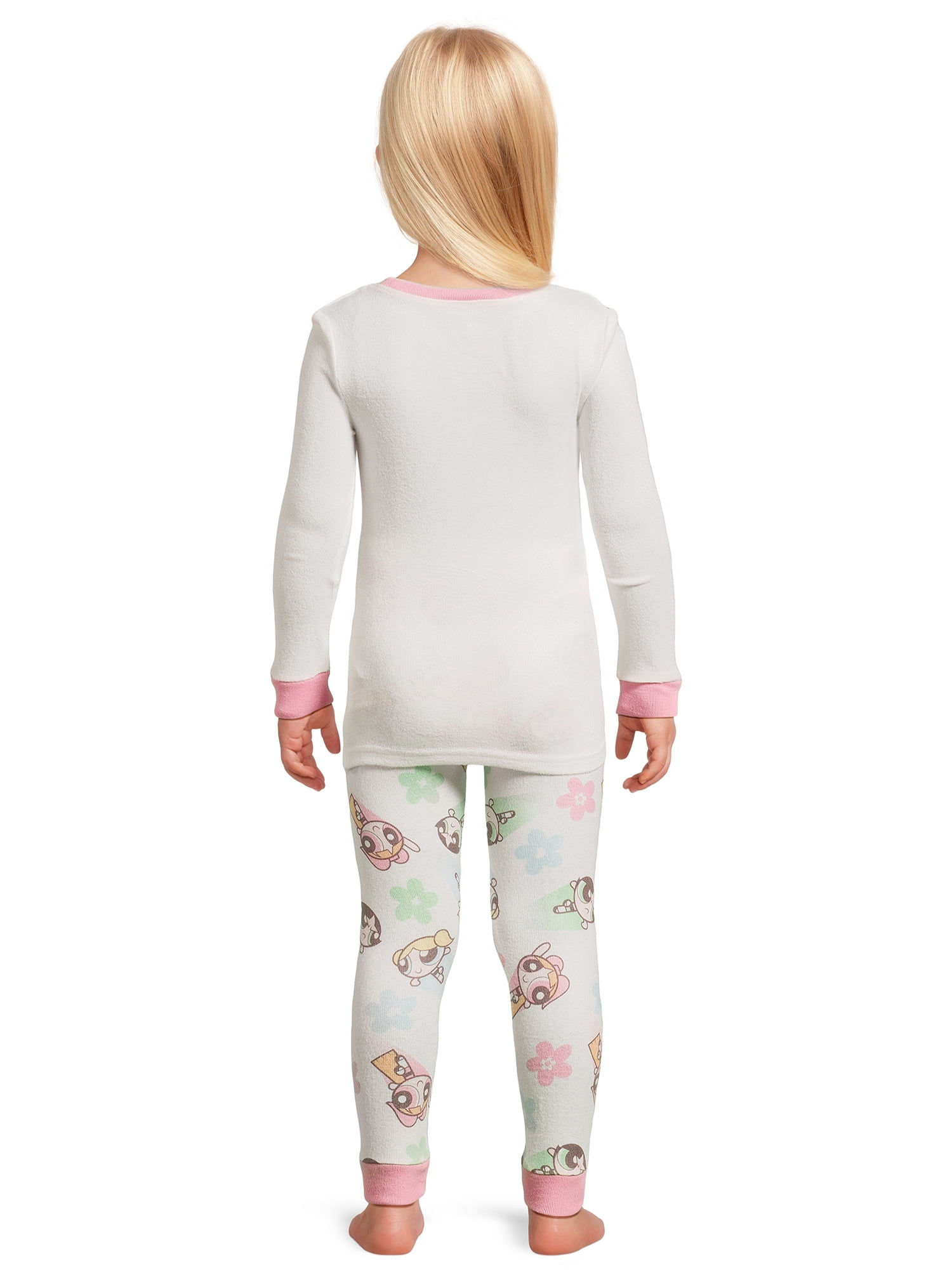 Powerpuff Girls Toddler Girls Snug Fit Hacci Long Sleeve Pajama Set, 2-Piece, Sizes 12M-5T