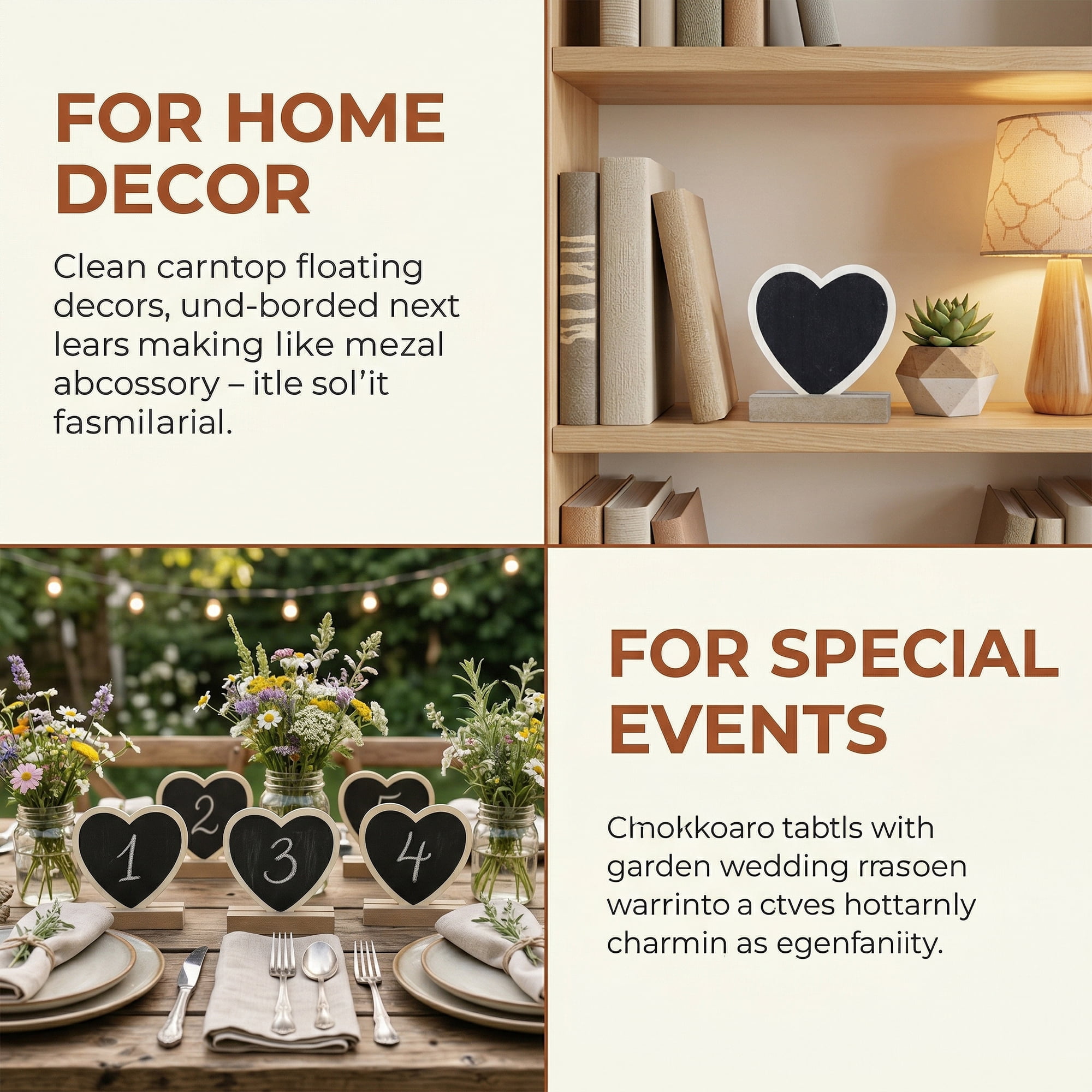 Unique Bargains 20Pcs Mini Chalkboard Signs with Support Base 10Pcs Heart Shape 3" x 1.0" x 2.8"