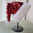 thumbnail image 4 of Santa hats Sequin Hat With Ear Festive Holiday Party Novelty Cap For Winter Outdoor Activities small santa hats, 4 of 7