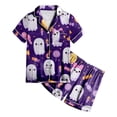thumbnail image 5 of NIEWTR Kids Halloween Pajamas Cotton Pumpkin Ghost Print Sleepwear Toddler Girls Boys Skull Halloween Pjs Sets, 5 of 5