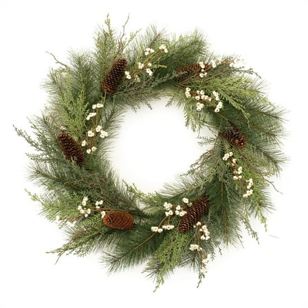 Melrose International Pine w/Tallow Berry Wreath 28"D PVC
