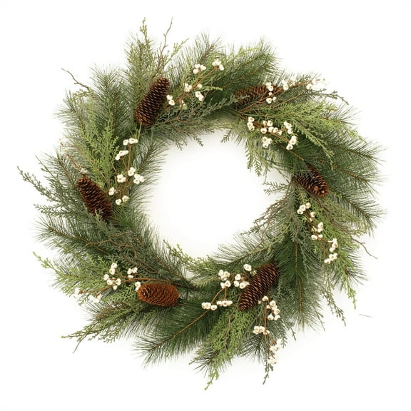 Melrose International Pine w/Tallow Berry Wreath 28"D PVC