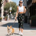 thumbnail image 5 of HELLHERO Dog Paw Printed Yoga Pants Women Tummy Control Capri Leggings Athletic Yoga Capris High Waisted Workout Leggings with Pockets, XS, 5 of 7