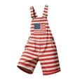 thumbnail image 4 of CAIVO Toddler Kids Girls Boys Independence Day Print Denim Overalls Adjustable Strap Shorts Patriotic Casual Summer Jumpsuit Overalls Shorts Pocket Adjustable Strap Romper Clothes 1776-2026, 4 of 4