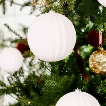 Twfbrm 2 Pcs Large Christmas Ball Ornaments, Christmas Decoration 8"/200mm Oversized Velvet Decorative Ball Pendants, Shatterproof Giant Plastic Xmas Tree Hanging Baubles for Party Wedding Holiday