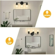 Bathroom Lights Fixtures 3 Light Vanity Lights Industrial Farmhouse Wall Mounted Mirror Wall Lights with Glass Cover Bathroom Vanity Lights