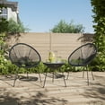 thumbnail image 4 of BELLEZE 3-Piece All Weather Acapulco Set Patio Conversation Bistro Set Outdoor Furniture With Plastic Rope 2 Chairs and Glass Top Table, Black, 4 of 7