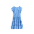thumbnail image 4 of Seyurigaoka Women Sexy V-neck Short Dress Printing Short Sleeve Flounce Skirt, 4 of 9